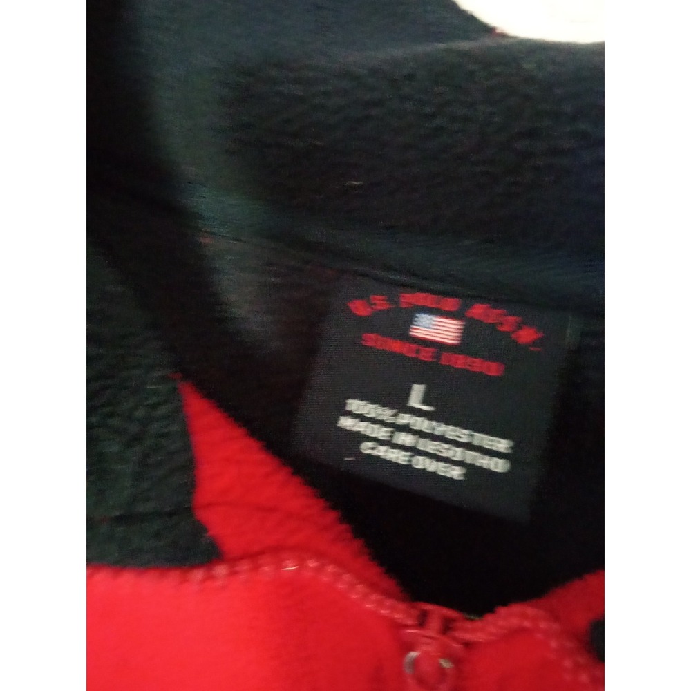 US Polo Assn Mens Quarter Zip Fleece Pullover Red Large Embroidered Logo - Picture 7 of 12